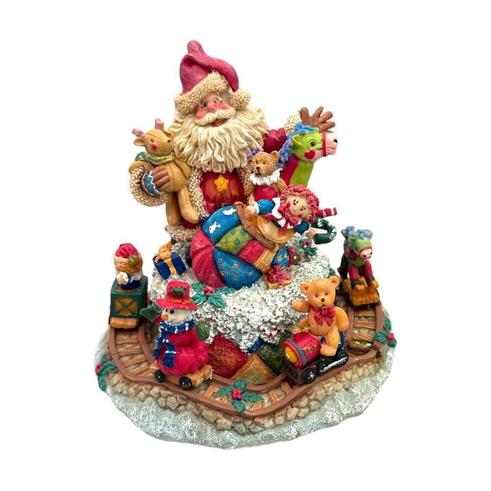 Kurt Adler Santa's World Music Box "Santa Claus Is Coming To Town" Vtg See Video